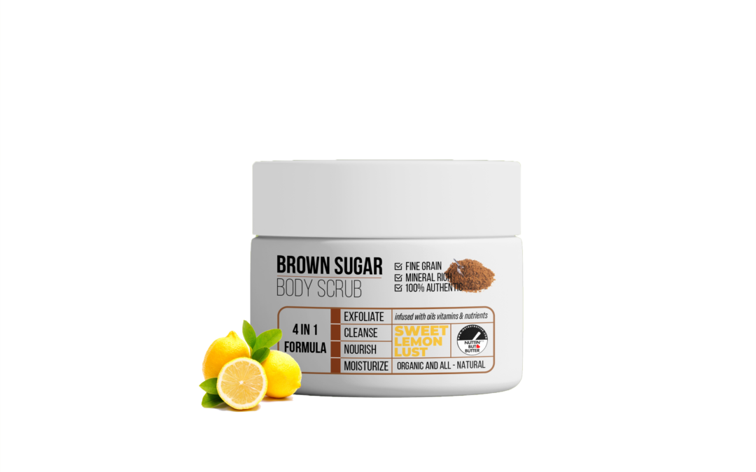 Organic Brown Sugar Body Scrub: SWEET LEMON LUST (8-16 OZ.)