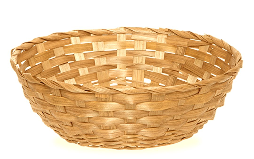 Round Bamboo Utility Basket 10 inches (Honey Brown)