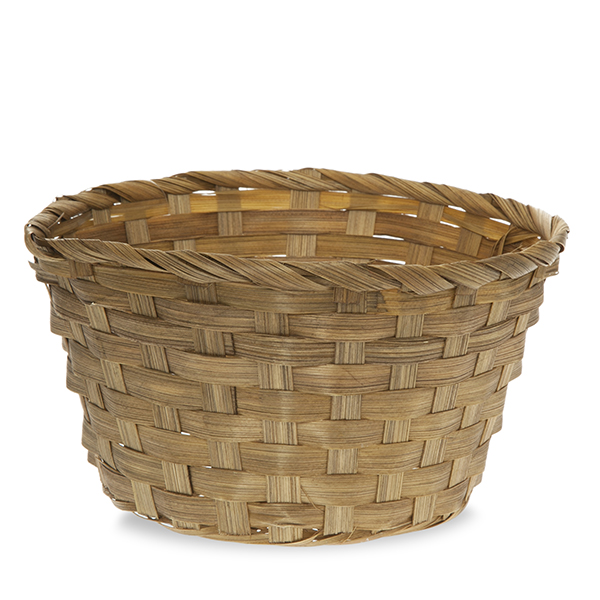 Round Bamboo Utility Basket – 8 inches (Brown)