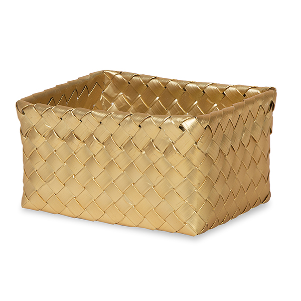 Rectangular Tray Basket – Gold Matte 6 inches