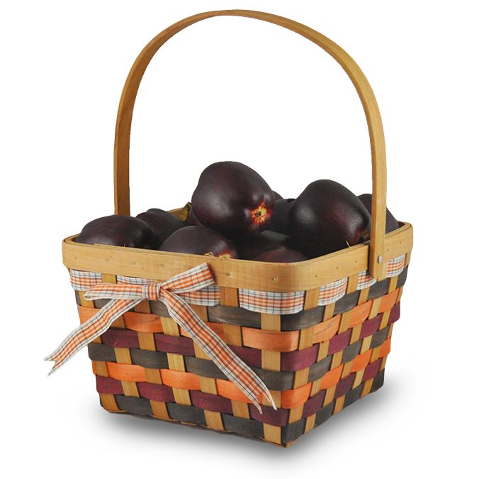 Square Wood chip Swing Handle Basket – Autumn 9 inches