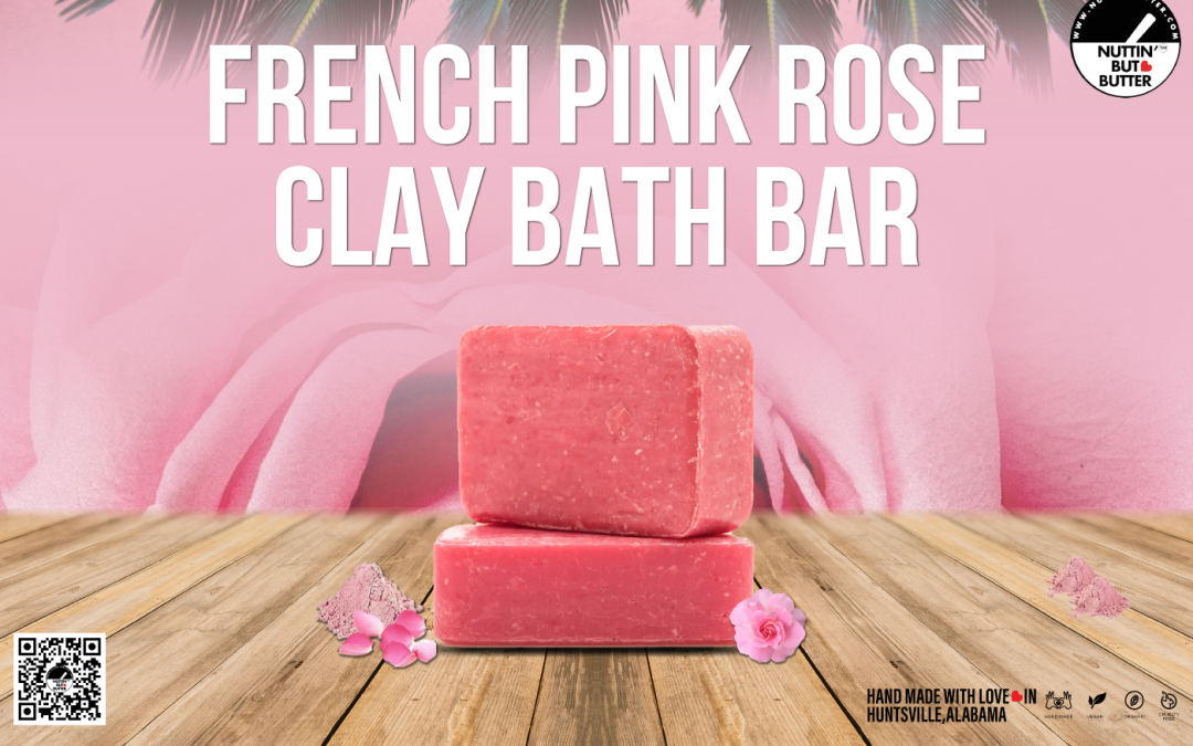 FRENCH PINK ROSE CLAY BATH BAR 5.5 OZ.